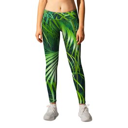 palm tree leaves - jungle plant pattern, photography Leggings | Exotic, Leaves, Photo, Palmtree, Tropical, Garden, Green, Floral, Background, Palm 