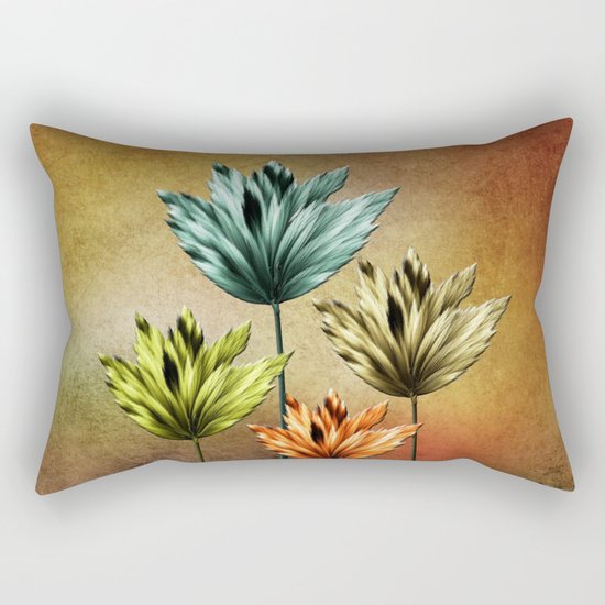 Four Fractal Flowers Rectangular Pillow