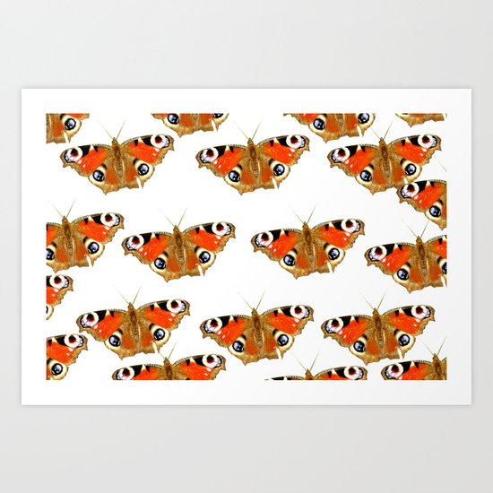 Beautiful Peacock Butterflies Art Print