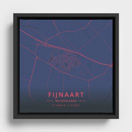 Fijnaart, Netherlands - Neon Framed Canvas