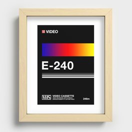 VHS cassette, case E-240 - retrowave poster, retrowave art Recessed Framed Print