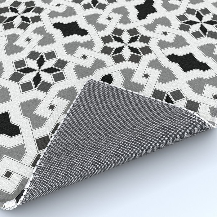 Black And White Oriental Design Orient Pattern Arabic Style Black And White Oriental Design Orient Pattern Arabic Style Geometric Mosaic Rug