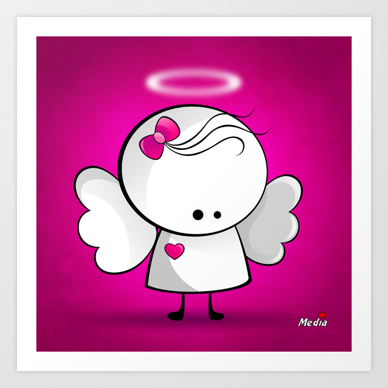 Cute Angel Art Print By Madotta Society6