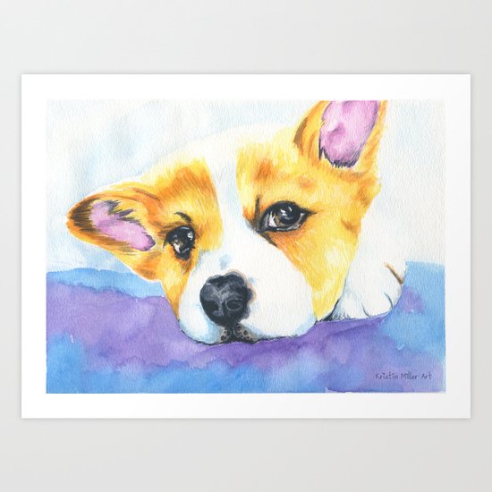 Corgi Love Art Print