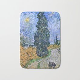 Road with Cypress and Star Bath Mat
