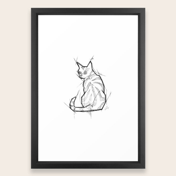 Cat Handmade Drawing Made In Pencil And Ink Tattoo Sketch