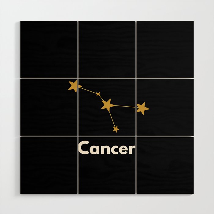 Cancer, Cancer Zodiac, Black Wood Wall Art