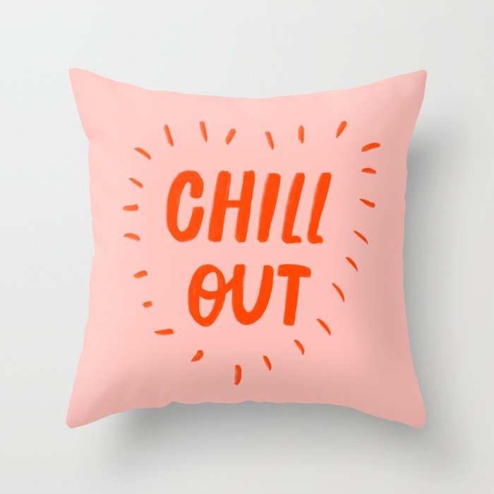 Chill Out Heart Throw Pillow