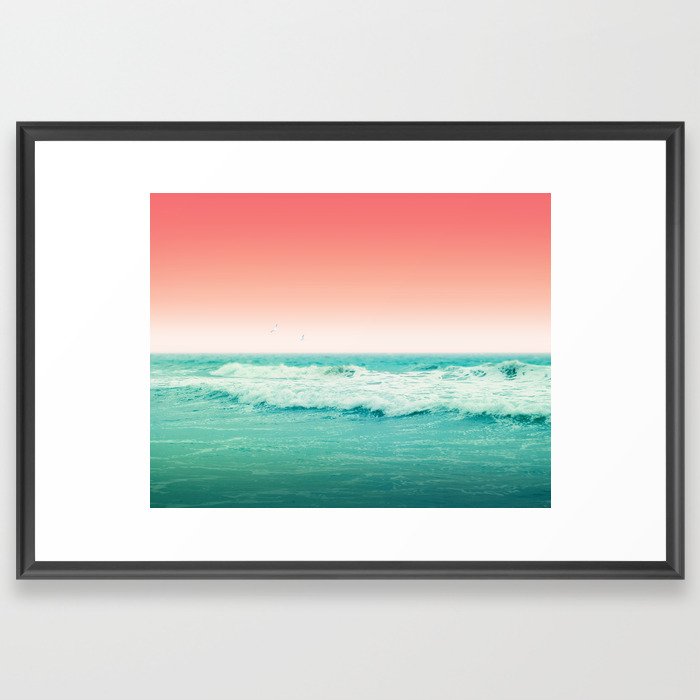 Aqua and Coral, 2 Framed Art Print