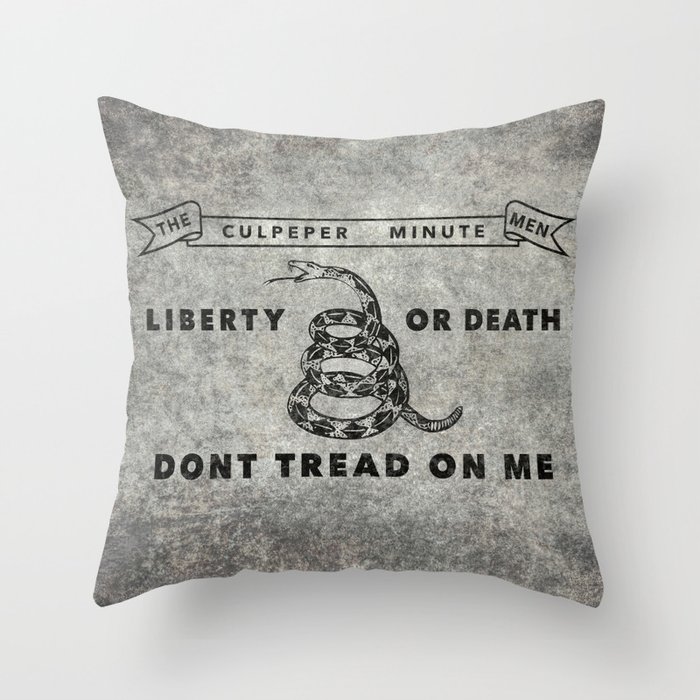 Culpeper Minutemen flag Grungy Throw Pillow