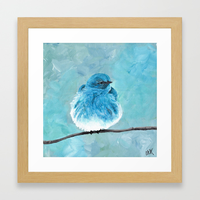 Mountain Bluebird Acrylic Art Blue Bird Painting Bird On A
