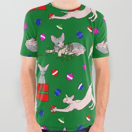 christmas sphynx (naked cat) ugly sweater All Over Graphic Tee