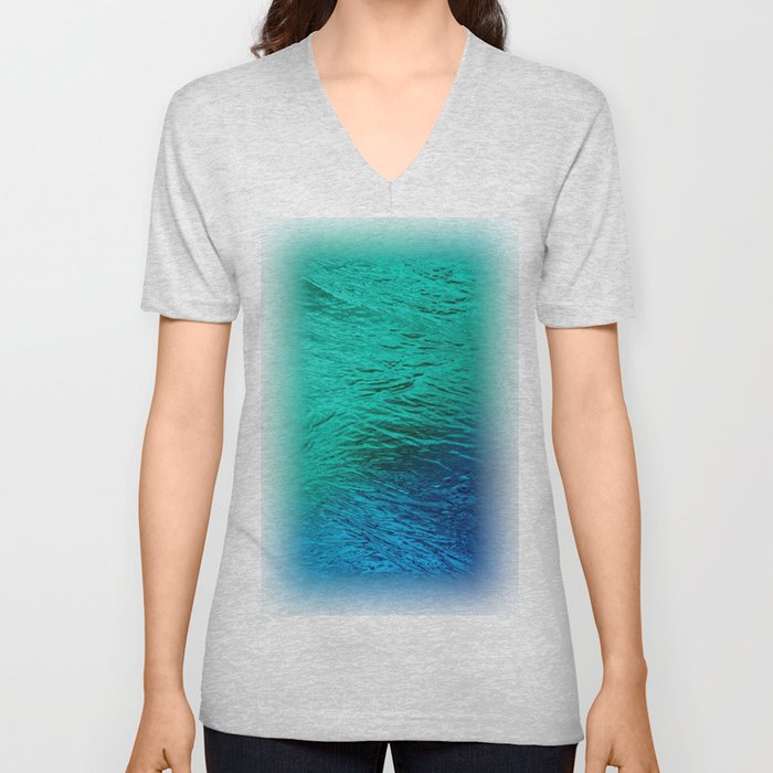 Ocean Sea Water Digital Art  V Neck T Shirt