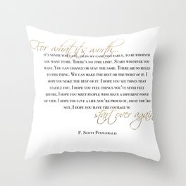 for what it's worth Throw Pillow