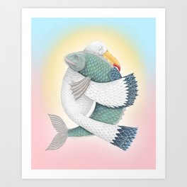 Bird and Fish Art Print