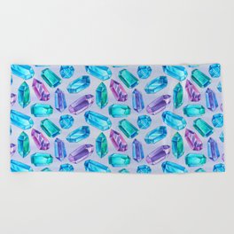 Gem Scatter Pattern (Cool Tones) Beach Towel
