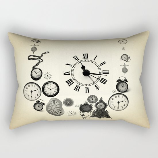 vintage clocks Rectangular Pillow