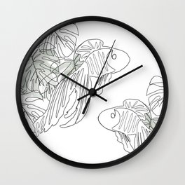 Botanical Line Drawing Wall Clock
