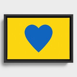 Blue and Yellow Solid Shapes Ukraine Colors 100% Commission Donated To IRC Read Bio Framed Canvas