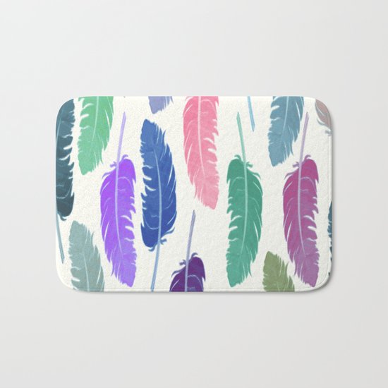 Colorful Feathers Bath Mat