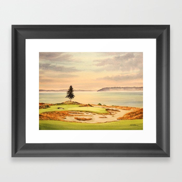 Chambers Bay Golf Course 15th Hole Framed Art Print