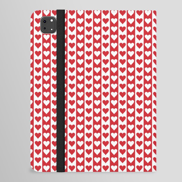 Red and White Heart Pattern | Red Hearts | Love | Romance | Valentines | Patterns | iPad Folio Case