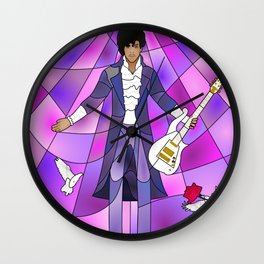Purple Messiah Stained Glass Wall Clock