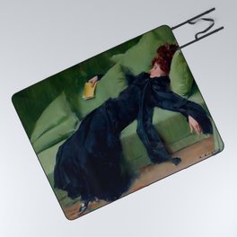 Decadent Young Woman After the Dance Vintage Illustration by Roman Casas 1899 Picnic Blanket