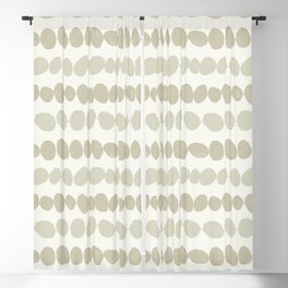 Pebbles - beige pebbles on a string with a cream background Blackout Curtain