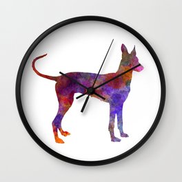 Cirneco dell etna dog in watercolor Wall Clock