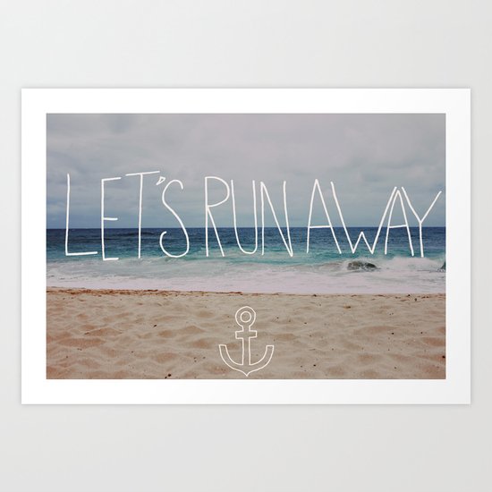 Let's Run Away: Sandy Beach, Hawaii Art Print
