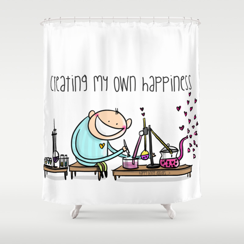 Creating My Own Happiness Happyman Shower Curtain By