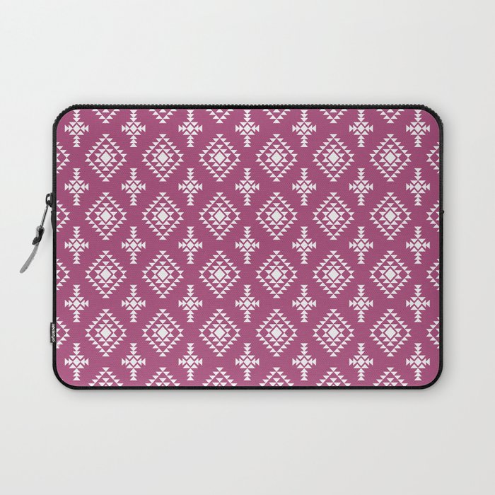 Magenta and White Native American Tribal Pattern Laptop Sleeve