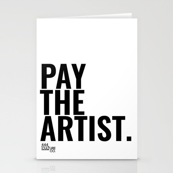 Pay The Artist Stationery Cards