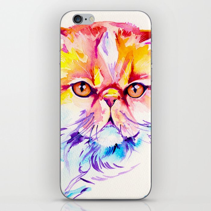 Persian Cat Watercolor Painting iPhone Skin