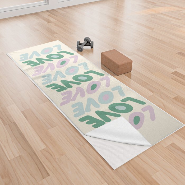 Abstraction_LOVE_TYPOGRAPHY_SMOOTH_WAVE_POP_ART_0317A Yoga Towel