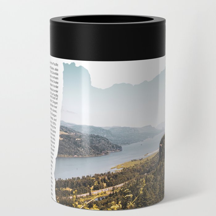 Oregon Minimalist Map and Columbia River Gorge Can Cooler