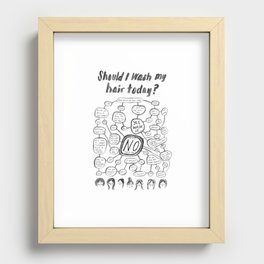 "Should I wash my hair today?" flowchart  Recessed Framed Print