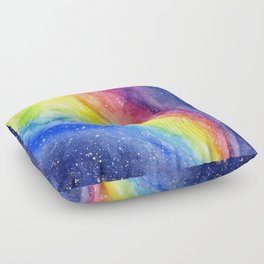 A Rainbow in Space Floor Pillow