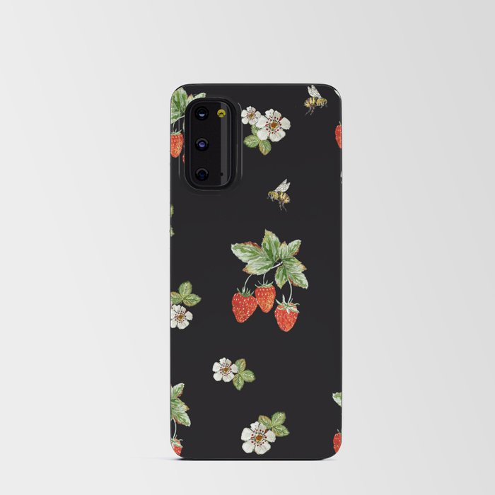 Watercolor pattern with the image of strawberries Android Card Case