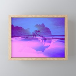 Friendship Mountain Colorful Surreal Nature Pink Blue Framed Mini Art Print