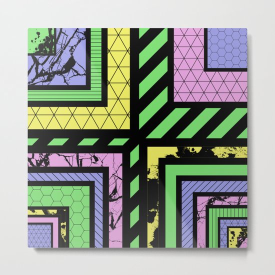 Pastel Corners (Abstract, geometric, textured designs) Metal Print