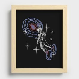Astronaut Basketball Recessed Framed Print