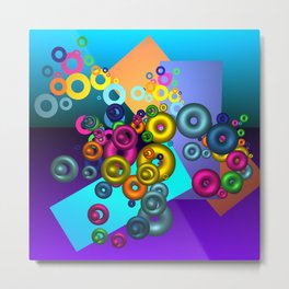 use colors for your home -451- Metal Print | Geometric, Rings, Violet, Digital, Tori, Red, Modern, Colorful, 3D, Blue 