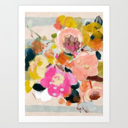 floral bouquet from above abstract art Art Print