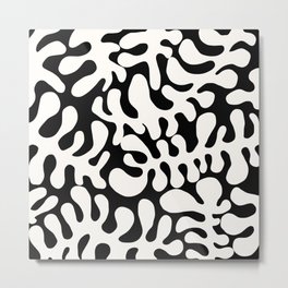 White Matisse cut outs seaweed pattern 3 Metal Print