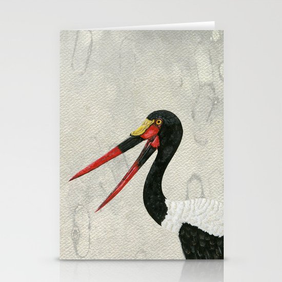 Saddle-billed Stork Quinn 2 Stationery Cards