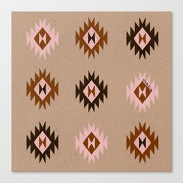 Mexican traditional pattern - Terracota red and Espresso Canvas Print