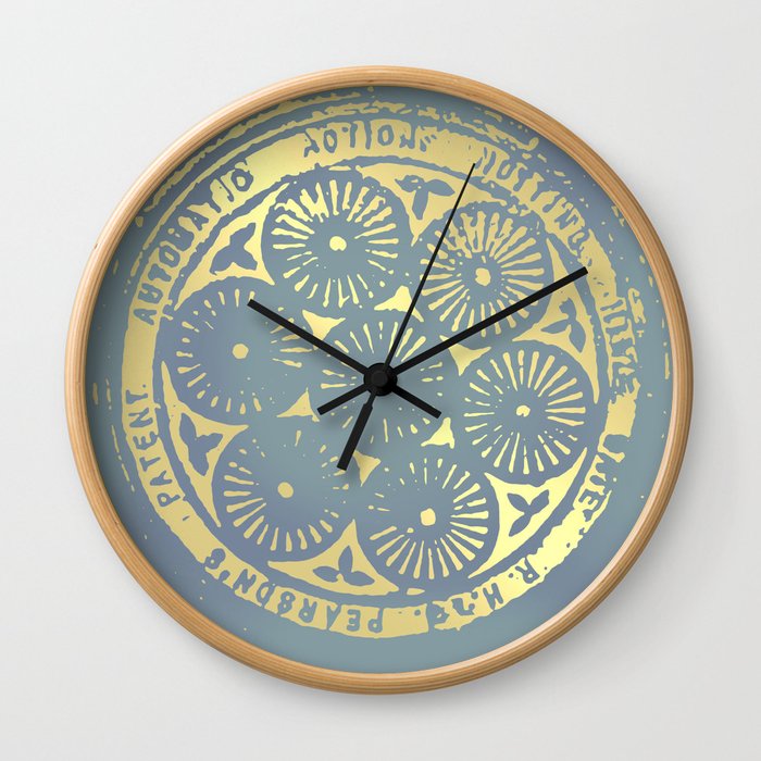 power of one: coal grey & gold Wall Clock