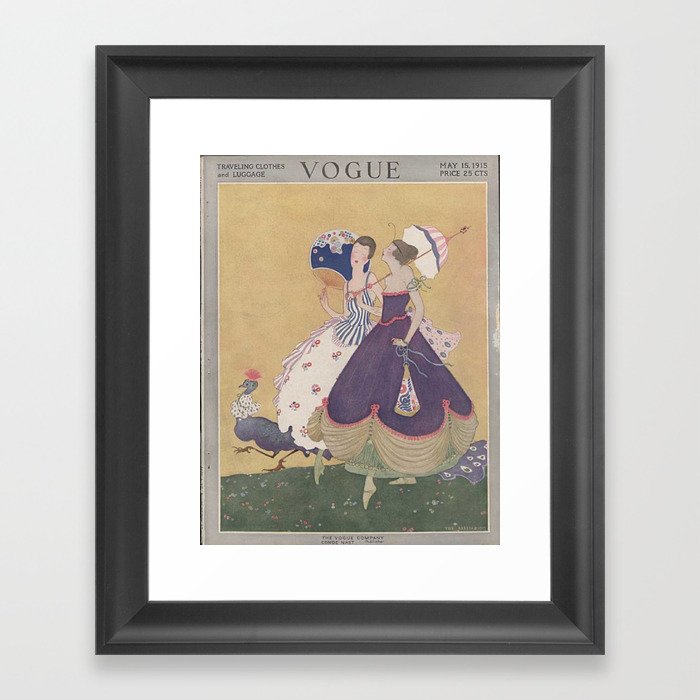 Vintage Fashion Magazine Cover - Spring May 1915 Peacock Framed Art Print